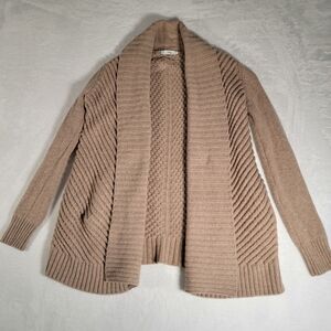 Vince Knit Open Cardigan In Camel, Size S